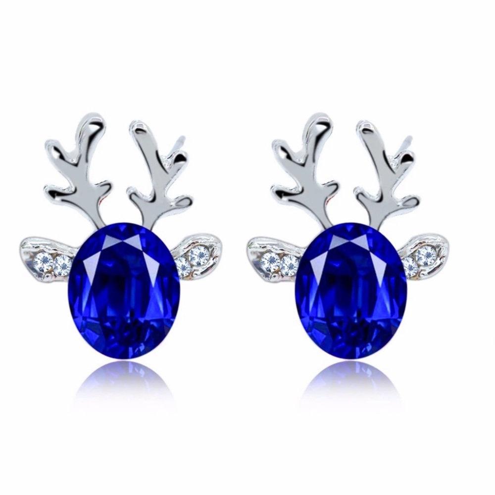 10% off 4-pairs blue reindeer earrings